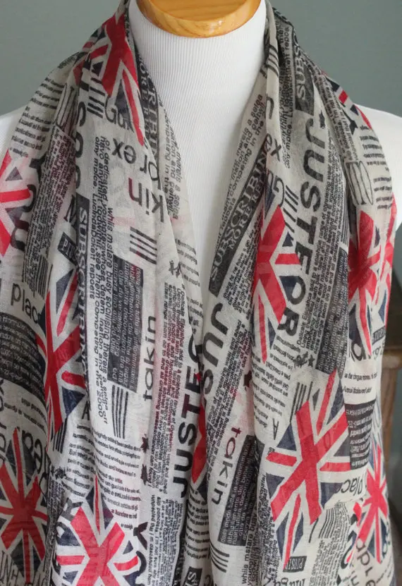 Автомобильные подушки с принтом флага Великобритании "Юнион Джек шарф Теплый Женская Бесконечность шарф Лондонский Метрополитен в британском стиле с принтом аксессуары гипоаллергенный браслет, прекрасный подарок для девушки, 10 шт./лот