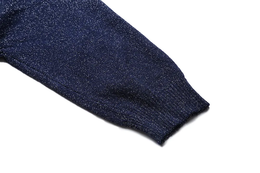 2019 New Women Pullover Sweater Glitter Knitted Pull Over Tops Spring Autumn Half Sleeve Elasticity Crewneck Female Jumper D334