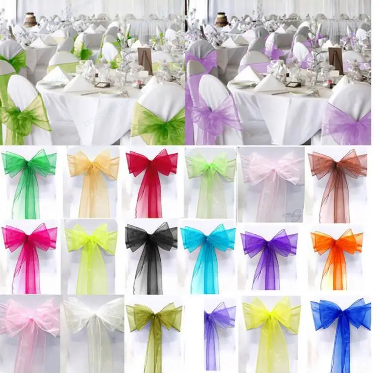 Details about   Leaves A 1pc Flocked Organza Chair Sash Bow Wedding Birthday Party 20x280cm 