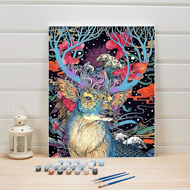 

Drawing Paint By Numbers Animal Deer Coloring Digital Module On Canvas Oil Paintings Arts Wall Picture For Living Room Decor Set