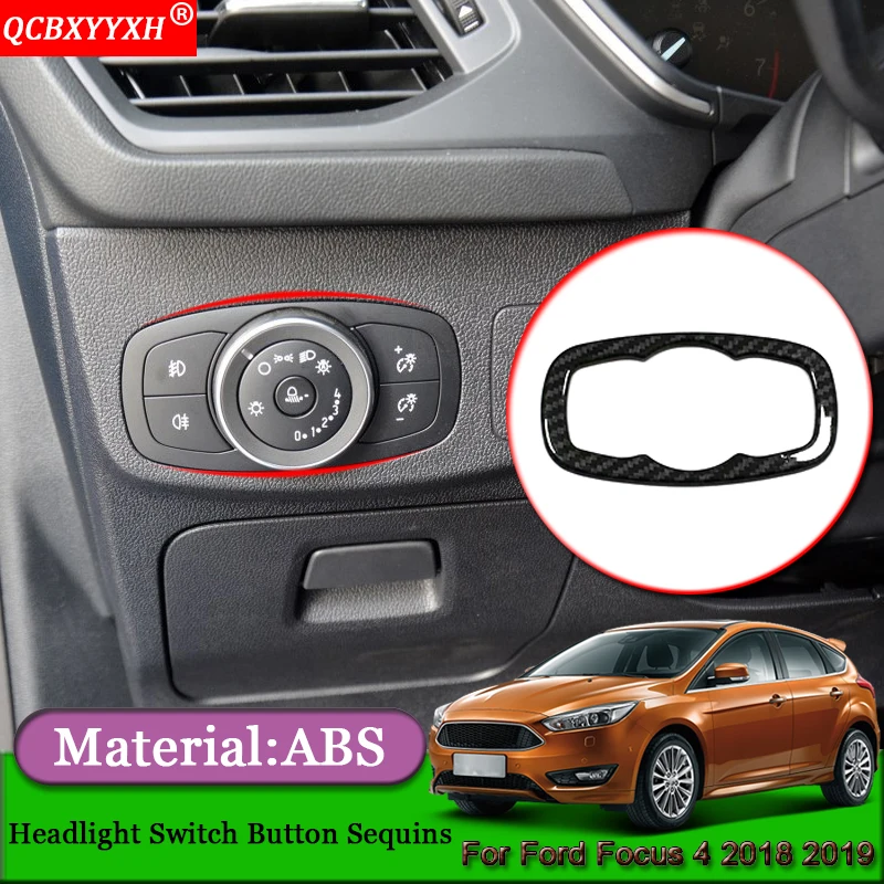 

Car Styling Car Headlight Switch Button Sequins Internal Decoration Stickers Covers Auto Accessories For Ford Focus 4 2018 2019