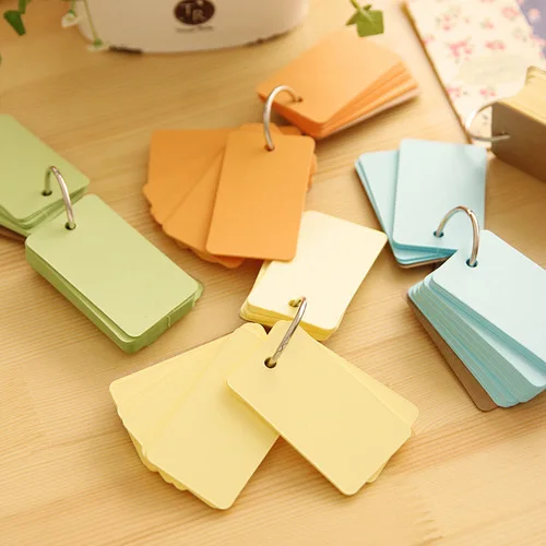 

Cute Mini Color Buckle Binder Blank Memo Pad Sticky Note Paper Scrap booking Sticker Pads Word card Creative Stationery