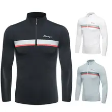 Летний солнцезащитный козырек для гольфа рубашки для мужчин с длинным рукавом на молнии с воротником Спортивная Одежда дышащая быстросохнущая футболка для гольфа