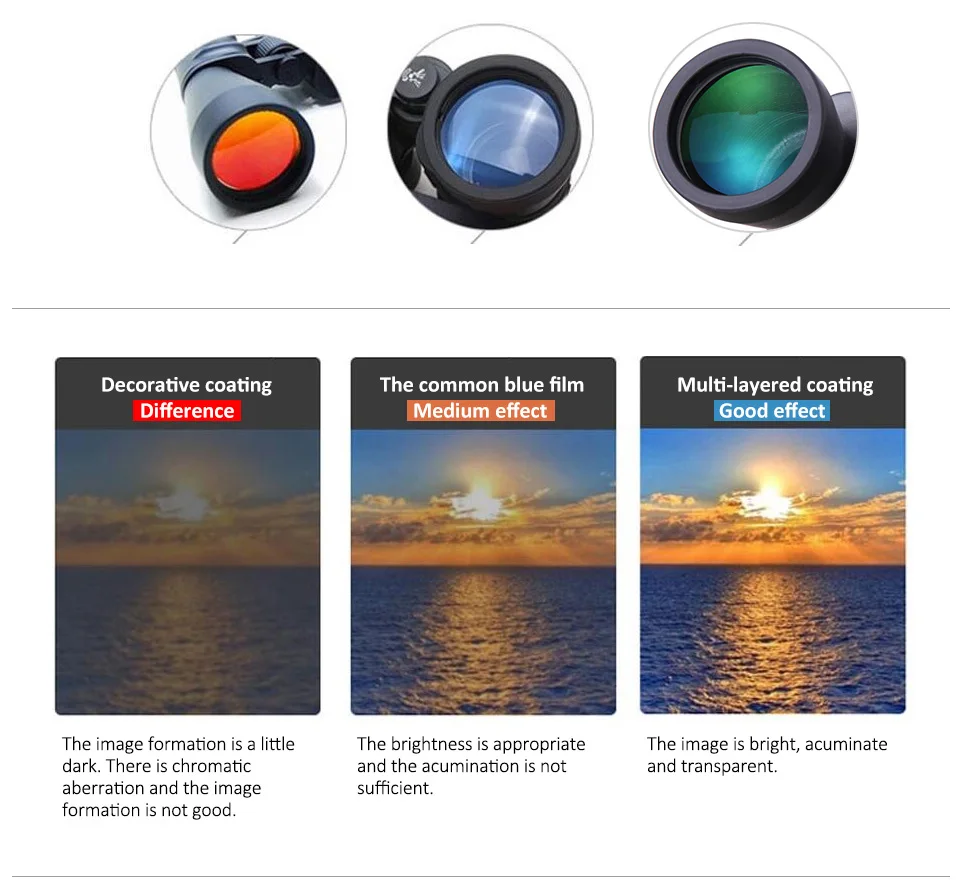 Compactos para Observação de Aves à Prova Telescópio para Viajar Scokc Binóculos Dwaterproof Água Bak4 Nitrogênio Preenchido Caça Birding 8x42 18 Telescópio e binóculos