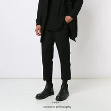 Новинка 27-44 мужская одежда GD стилист для волос модный Подиум уличный дизайн повседневные брюки Брюки Большие размеры костюмы