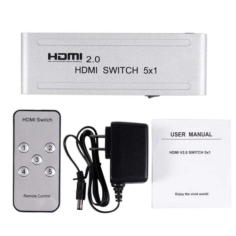 HOT-1080P Hdmi Коммутатор Hdmi 2,0 5X1 переключатель аудио видео конвертер 4Kx2K@ 60 Гц поддержка Hdr-Us Plug