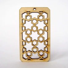 Оригинальные натуральные серьги из дерева прямоугольные полые круглые серьги