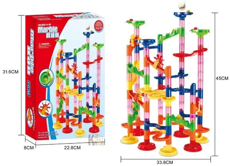 105 pcs 80/122 шт мраморный набор игрушек для мальчиков и девочек, строительные блоки, игрушки мраморный лабиринт, рождественские игрушки, подарки для детей - Цвет: 105 pcs