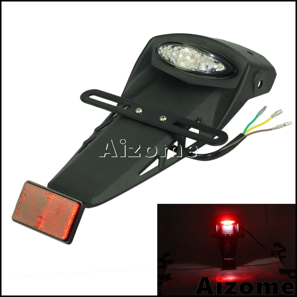 

Motorcycle Dirt Bike Rear License Fender Enduro Mudguard w/ LED Tail Light For KLX KX KSR 50 110 150 250 450 WR CRM YZF 250 450