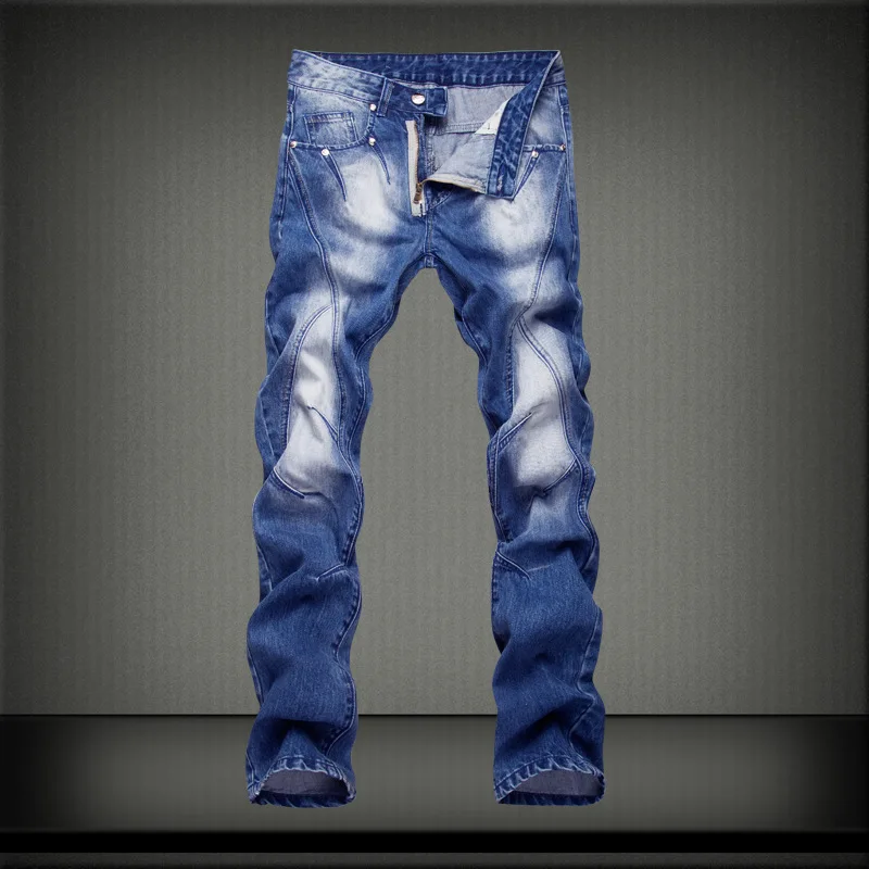 Goedkoop 2019 Nieuwe mode buitenlandse handel Man Jeans Man hoge kwaliteit cowboy mannelijke denim jeans Designer Broek Casual skinny Rechte broek