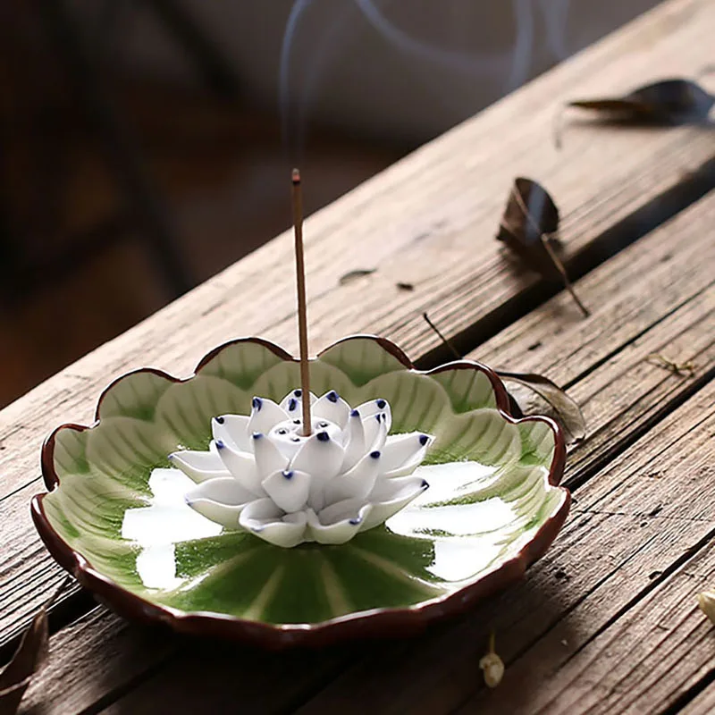 

Ceramics Lotus Incense Burners Joss Stick Incense Holder Censer Home Decor Household Aroma Sticks Disc Aromatherapy Decoration