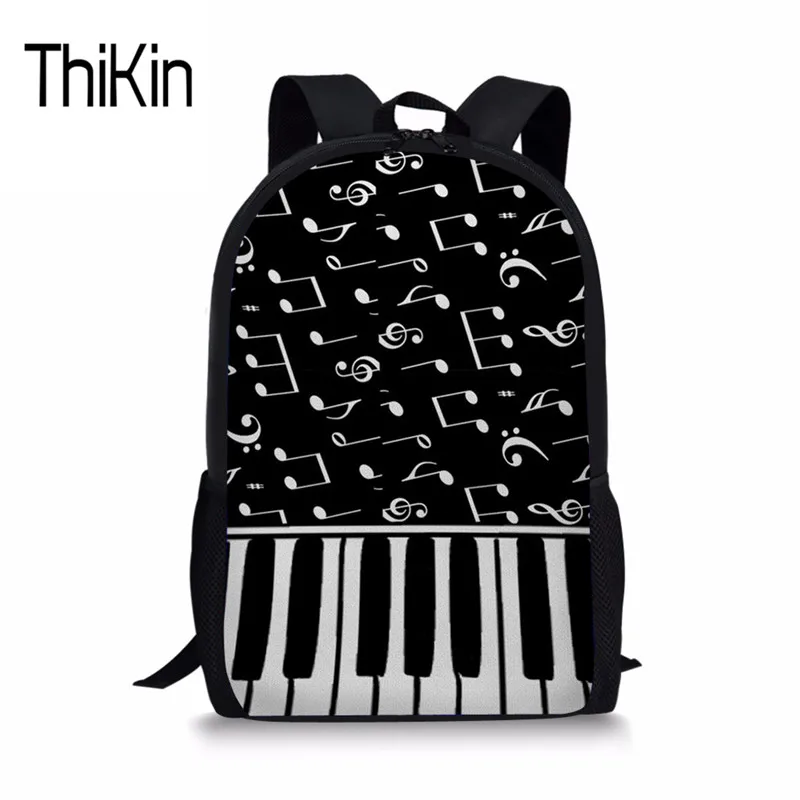 

THIKIN Women School Backpack Piano Print Schoolbags for Teenager Girls Fashion Student Book Bag Music Satchel Mochila Infantis