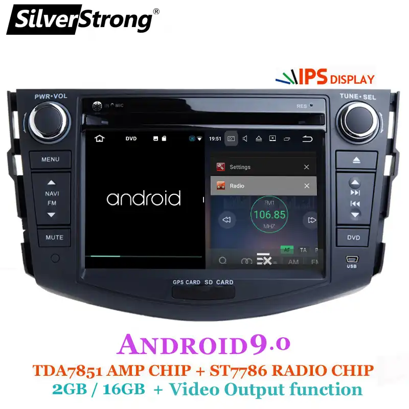 SilverStrong Android 9 0 ips dvd плеер для Toyota RAV4 Rav 4 2007 2008 2009 2010 2011 2 din 1024*600 gps навигации Wi