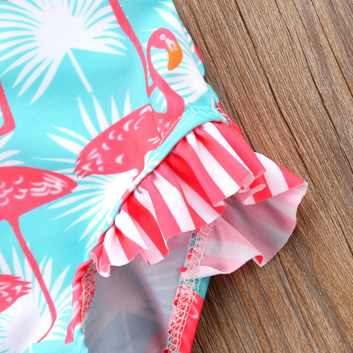 Детские для маленьких девочек бикини, танкини пляжный костюм Фламинго печати рукавов купальный костюм ванный комплект пляжная одежда