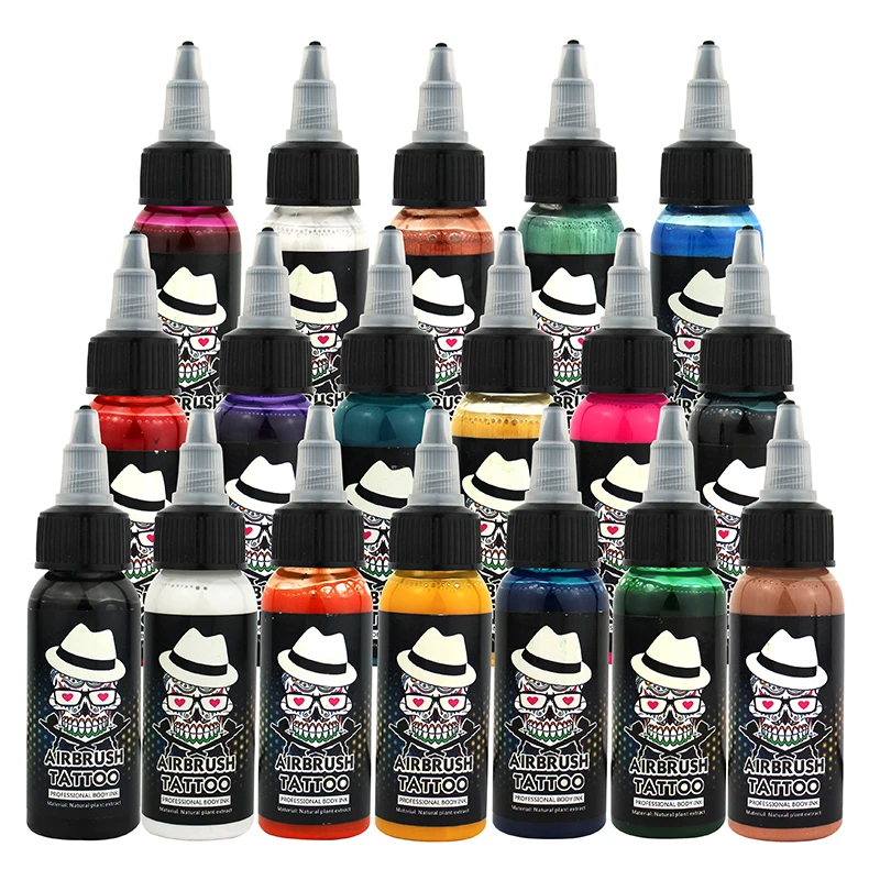 

OPHIR Temporary Airbrush Tattoo Common Ink 30 ML/Bottle Body Painting Pigment Green Color_TA053-6#