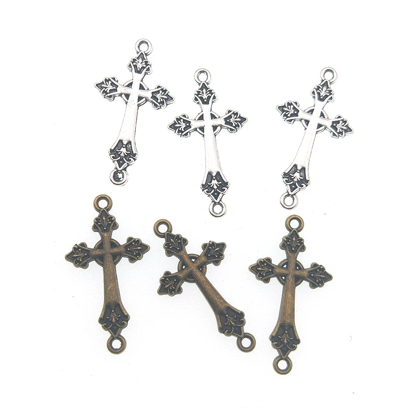 

20pcs/lot 30*16mm Religious Cross CharmS Pendant fit Bracelet End Clasp Connectors for DIY Jewelry Making Z1020