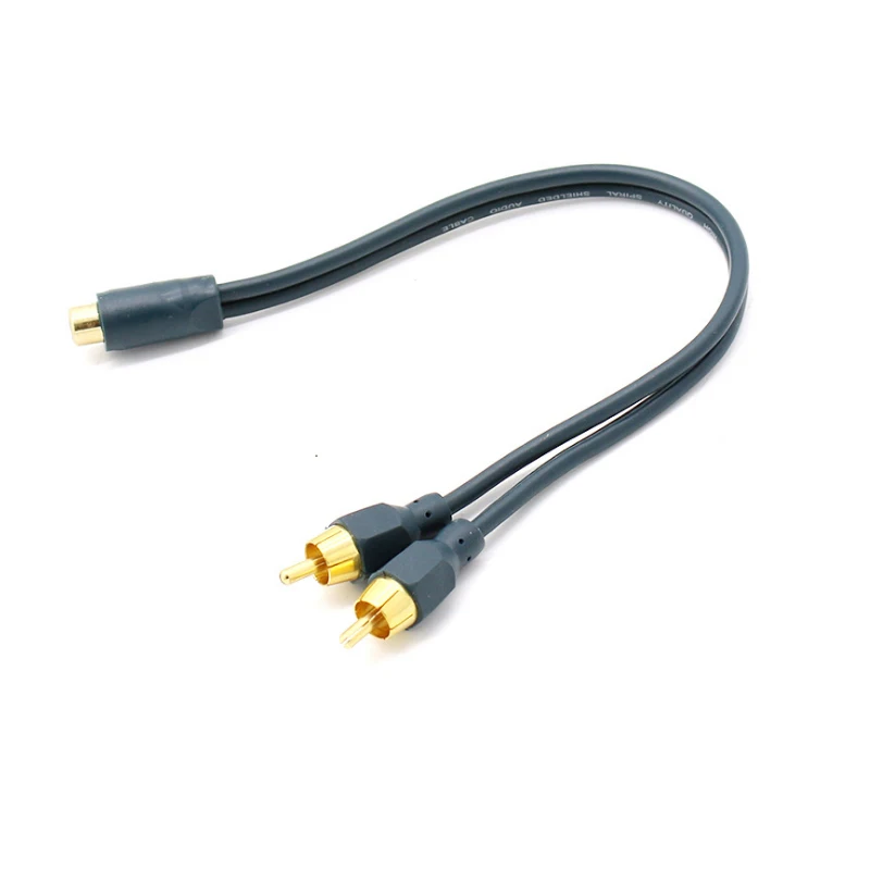 

Free Shipping High Quality Car Audio Wire Pure Copper Signal Line 26cm 1RCA Female To 2RCA Male Y Splitter Cables