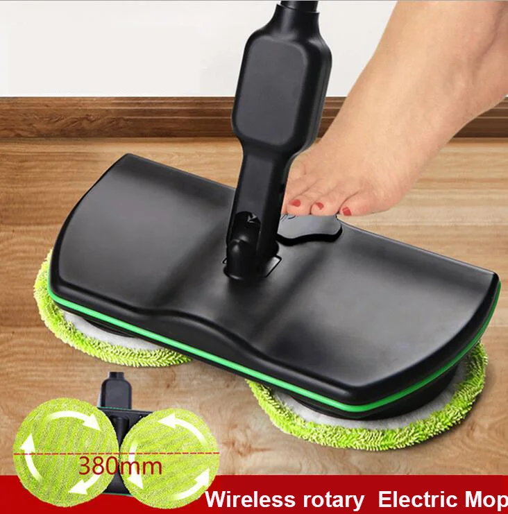 

US/EU/UK Rechargeable 360 Rotation Cordless Floor Cleaner Scrubber Polisher Electric Rotary Mop Microfiber Cleaning Mop for Home