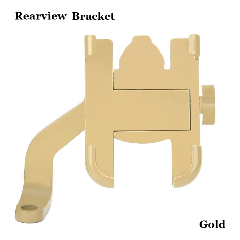 Rearview Gold YPAY алюминиевый держатель для телефона на руль велосипеда держатель 360 градусов вращение универсальный держатель заднего вида для мобильного телефона велосипед gps крепление - Цвет: Rearview Gold