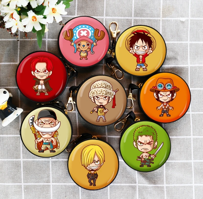 

10pcs/lot Anime One piece Luffy Chopper Sanji Nami zoro Usopp Q version Wallets toy Coin Pocket Purse toy gift