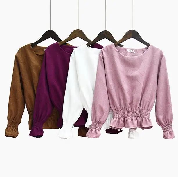 

New Arrivals blouse 2018 spring summer womens tops and blouses Elegant Corduroy long sleeve blouse femael Casual Shirt blusas