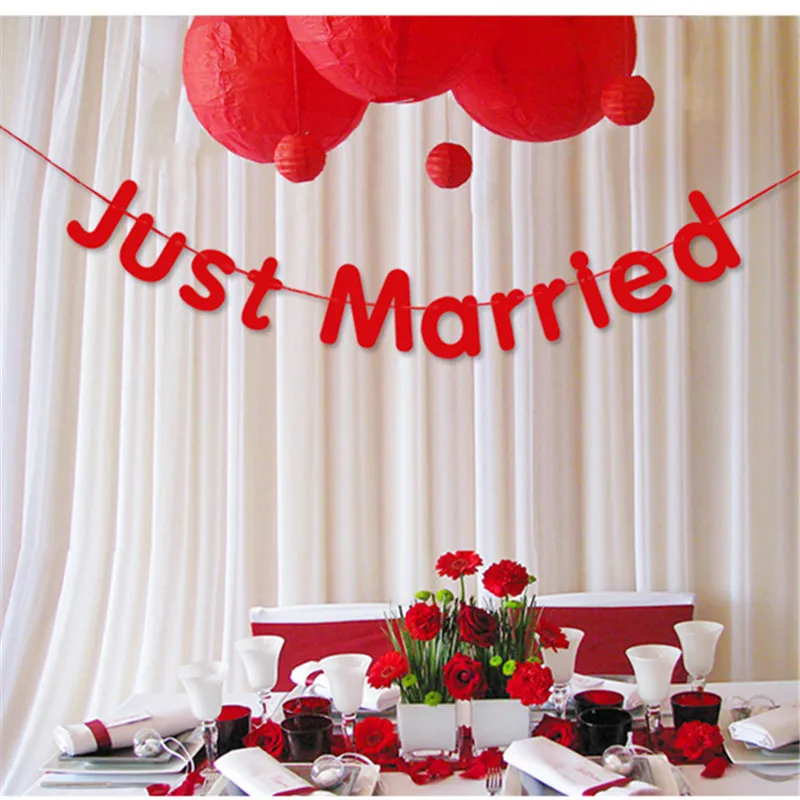 Vintage Wedding Bunting Just Married Photo Booth Prop ...