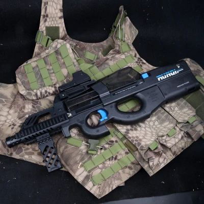 ZhenDuo P90 автоматический непрерывный водяной пистолет Пейнтбол игрушечный для детей крутые подарки на Рождество подарок - Цвет: Black flagship