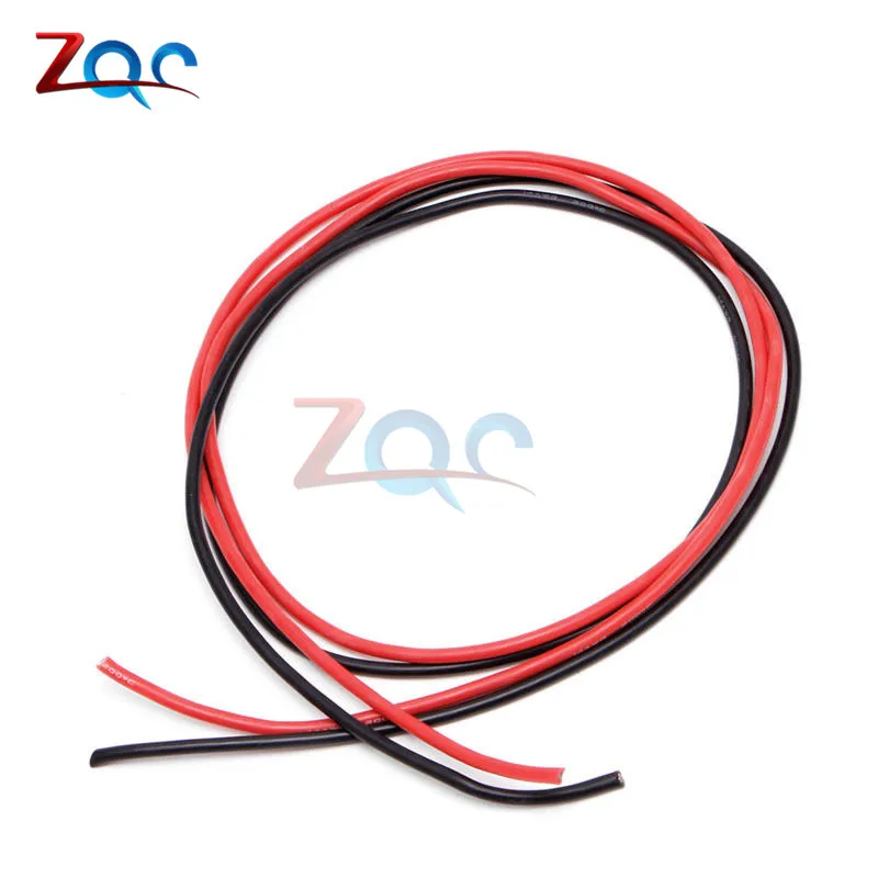 Black Red 16 AWG Gauge Wire Flexible Silicone Stranded Copper Cables For RC 