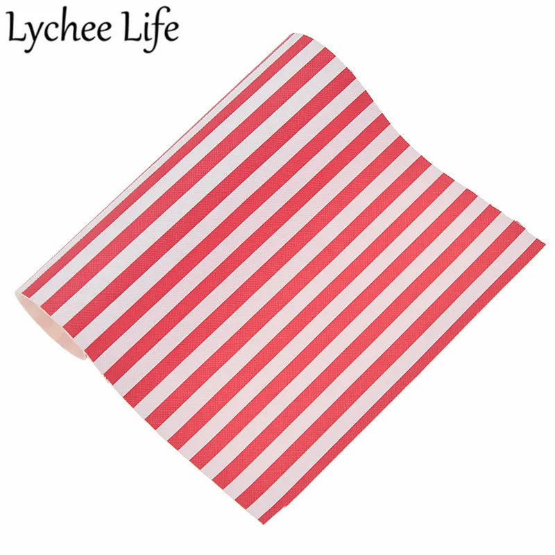 Lychee Life в полоску с принтом искусственная кожа ткань PU A4 21X15 см Ткань DIY Современная домашняя одежда текстиль швейная ткань аксессуары - Цвет: 3