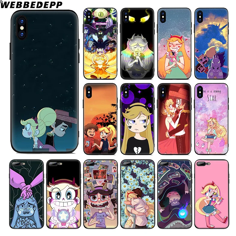 WEBBEDEPP Star vs the Forces of Soft Silicone Case for Apple iPhone 11 Pro Xr Xs Max X or 10 8 7 6 6S Plus 5 5S SE TPU |