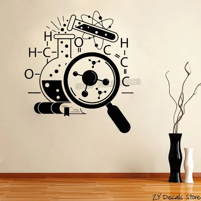 Chemistry Scientist Art Stickers Wallpaper Teens Bedroom Removable Home
