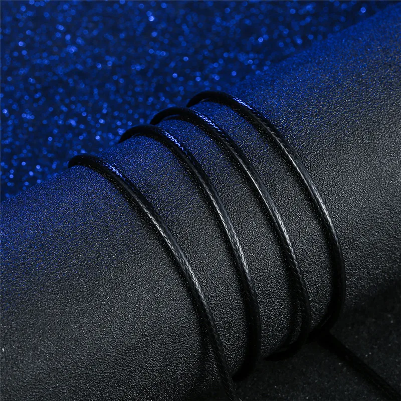EUDORA 1,5 мм черная Вощеная кожаная веревка цепь гармония цепь Bola 30 ''45'' для вашего выбора модные ювелирные изделия ожерелье цепи шнур