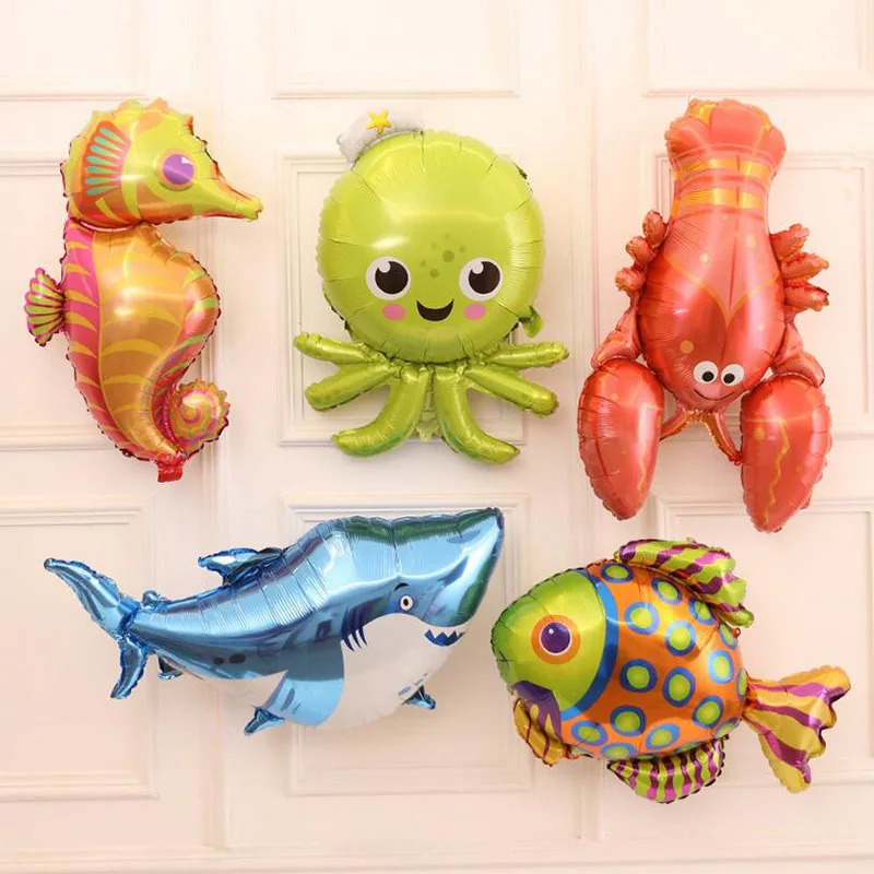 

1pc Ocean Fish Big Hippocampus Octopus Fish Foil Balloons Large Animal Theme Party Kids Birthday Party Decoration Helium Balloon