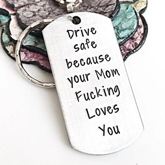 

Keychain for Daughter, New Driver Keychain, Keychain To Son From Mother, Drive Safe Keychain, New Driver Gift, Fun Mom Gift