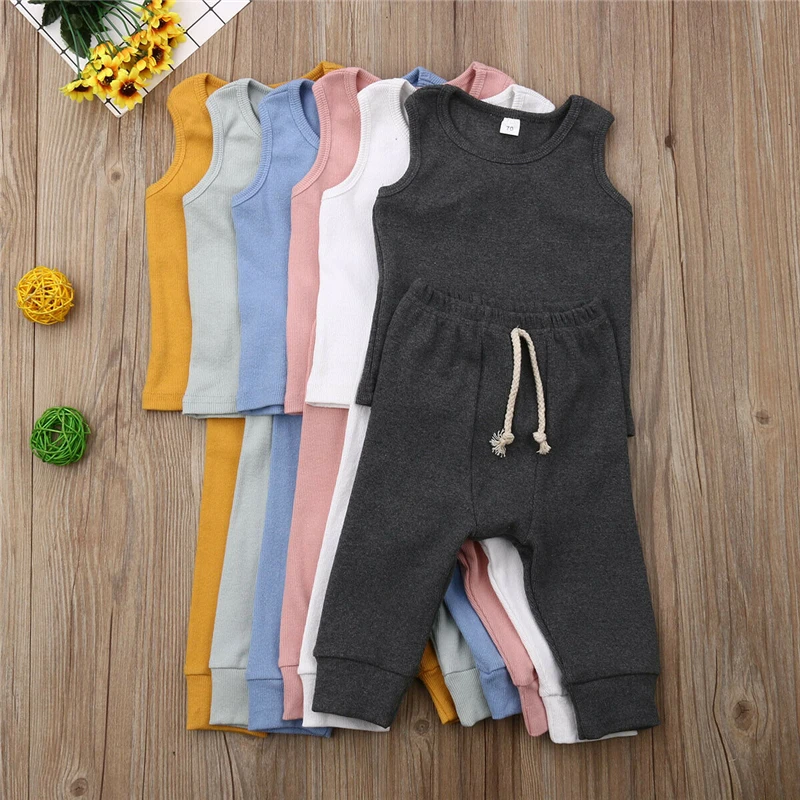 

Baby Girl Clothes Set 2Pcs 2019 New Summer Cotton T-shirt + Pants 2pcs Infant Clothes Newborn Baby Clothing Set 0-24M