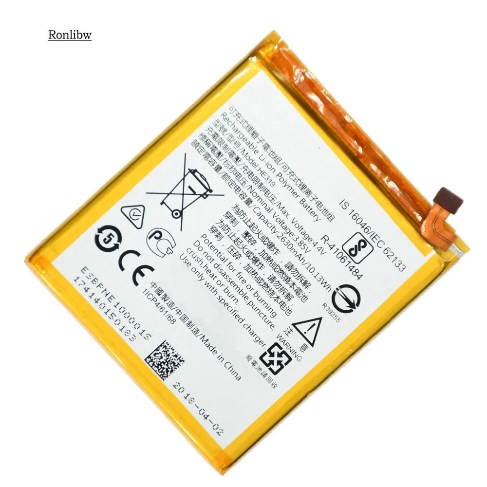 

Ronlibw HE319 Rechargeable Battery For Nokia 3 TA-1020 1028 1032 1038 2630mAh Li-ion Polymer Batteries Accumulator