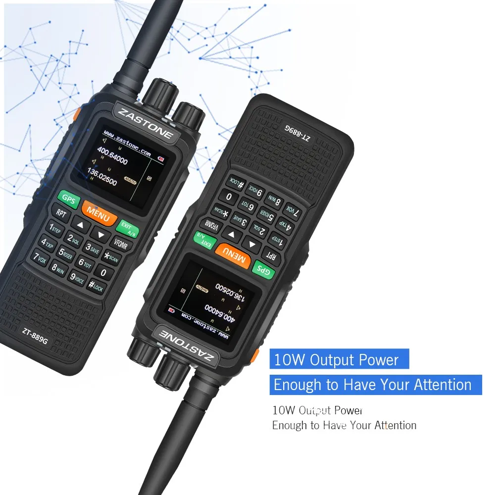 Zastone 889G gps для переносного приемо-передатчика 10 Вт 999CH 3000 мАч UHF 400-520/VHF136-174MHz Любительское радио, Си-Би радиосвязь коротковолновым приемником для исследовать Охота