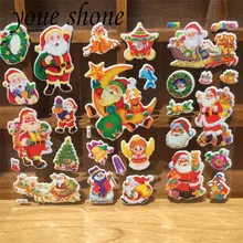 5PCSNew Hot Christmas Santa Claus Stationery sticker Children s Cartoon Stickers Handmade 3D Stickers Kindergarten Rewards