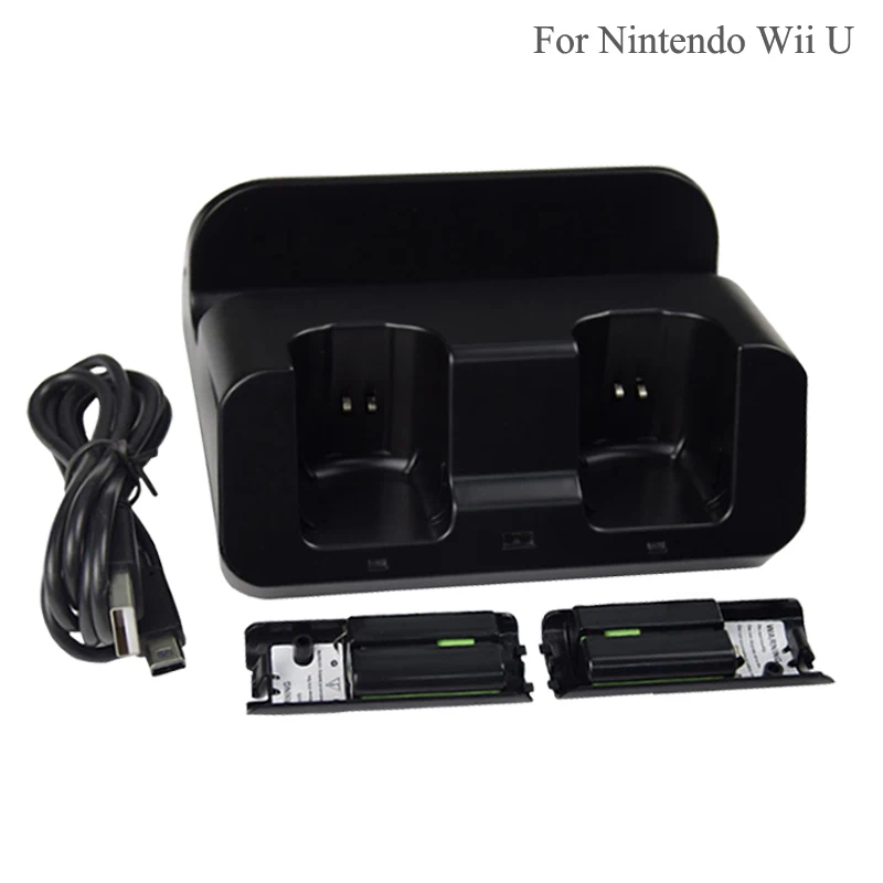 2x2800 mAh аккумулятор+ двойное зарядное устройство для док-станции для nintendo wii U геймпад джойстик пульт дистанционного управления контроллер