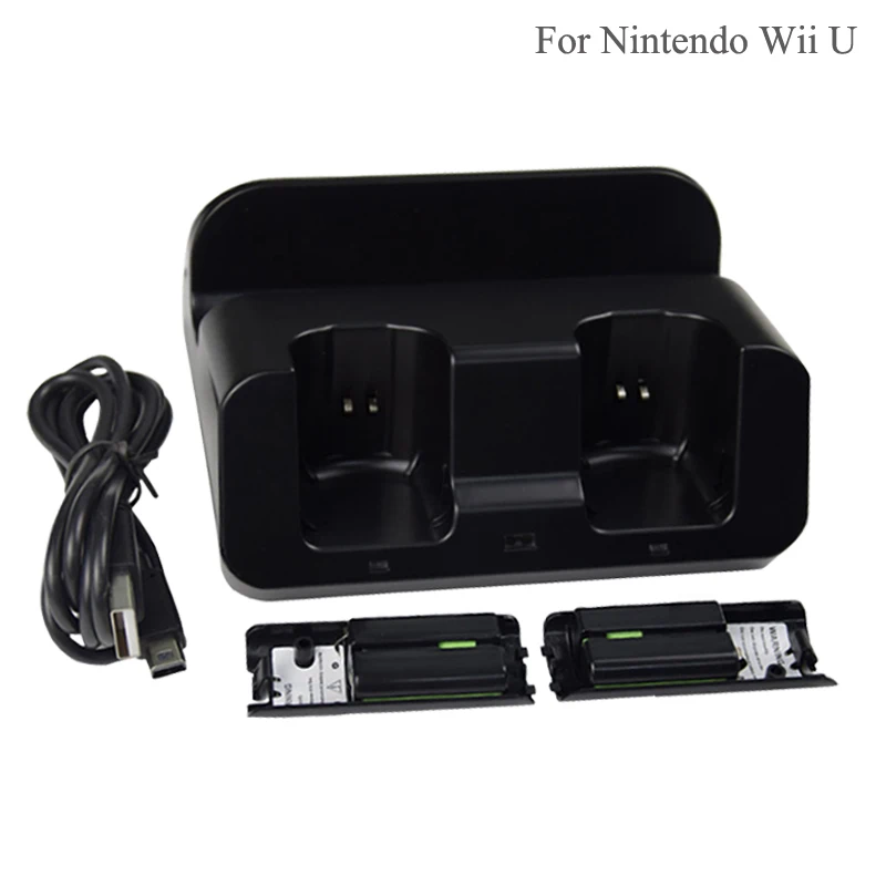 

2x 2800mAh Battery Pack+Dual Charging Dock Station Charger For Nintendo WiiU Wii U Gamepad Joystick Remote Controller