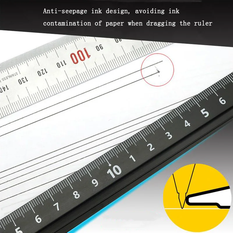 30 см угловой измерительный прибор линейкой мульти-Функция студент безопасная линейка угол правило чертежная линейка для резки металлический чертежный кроя Измерительная Линейка Инструмент