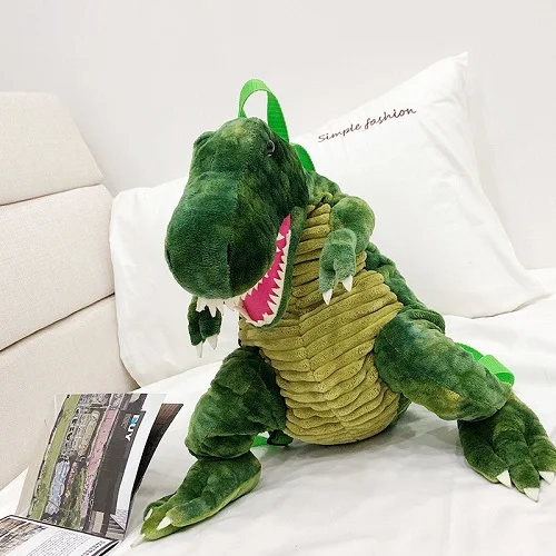 3D динозавр рюкзак милые животные мультфильм Плюшевый Рюкзак динозавры сумка для детей Подарки для детей - Цвет: green