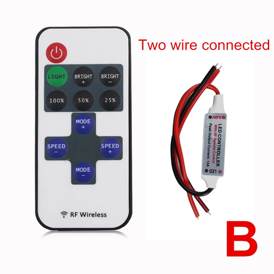 Мини DC 12V RF Беспроводной Led Управление; диммер 6A для Управление один Цвет Светодиодная лента led освещение 3528 5050 5630 3014 Светодиодные полосы