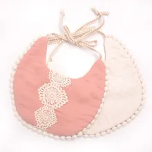 1 предмет, хлопковые детские нагрудники с кисточками, двухслойные Слюнявчики с цветочным рисунком для младенцев, для малышей, для ужина, для кормления, мягкие Слюнявчики, уход за ребенком