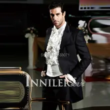 Изготовленный на заказ черный Для Мужчин's фрак, вечерний наряд, Свадебные смокинги для жениха для Для мужчин костюмы утро, друга жениха, жених смокинг тонкий пиджак без пуговиц