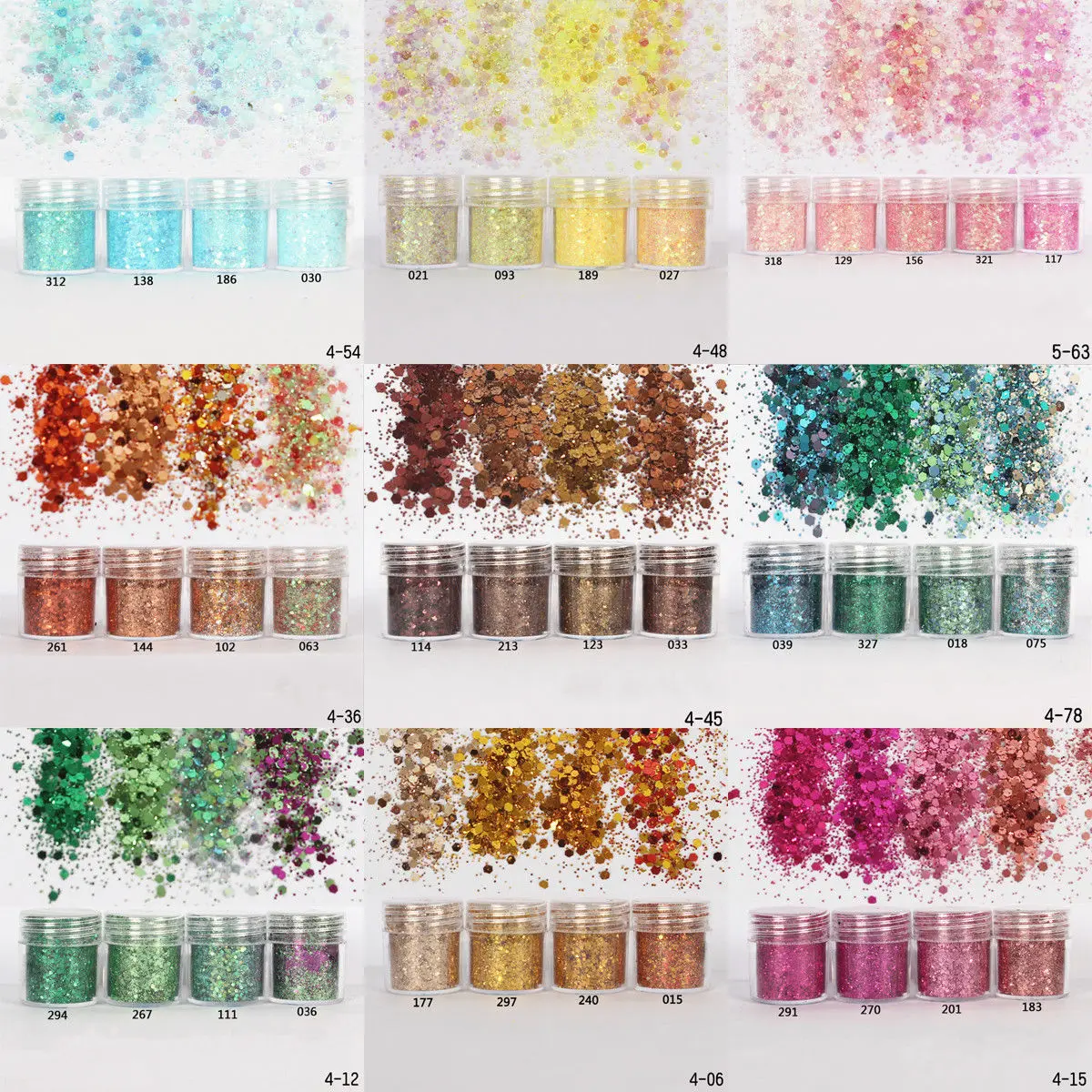 

18Color Nail Art Glitter Powder Dust for UV Gel Acrylic Powder Sequin Decor Tips Nail Glitter
