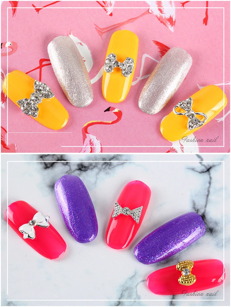 10 قطعة جديد 30 أنماط مسمار حجر الراين bowknot سبائك مسمار اكسسوارات إضفاء أزرار ماسية مجوهرات أظافر كريستال مسمار الفن DIY مجوهرات