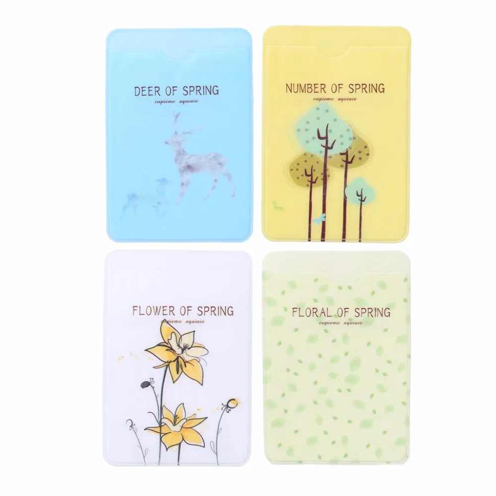 

THINKTHENDO Fashion Women Men PVC Credit Card Holder Protector ID Card Business School Cards Bus Cards Cover Organizer