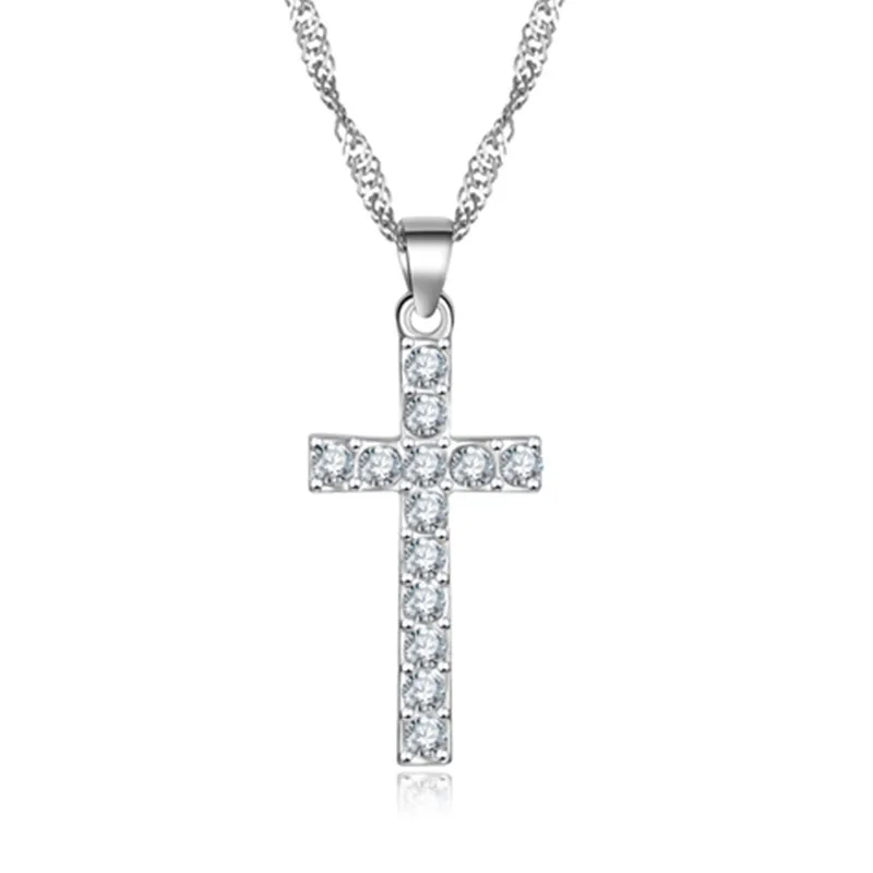 Collier Femme новые модные серебряные ожерелья и подвески с крестом женские мужские
