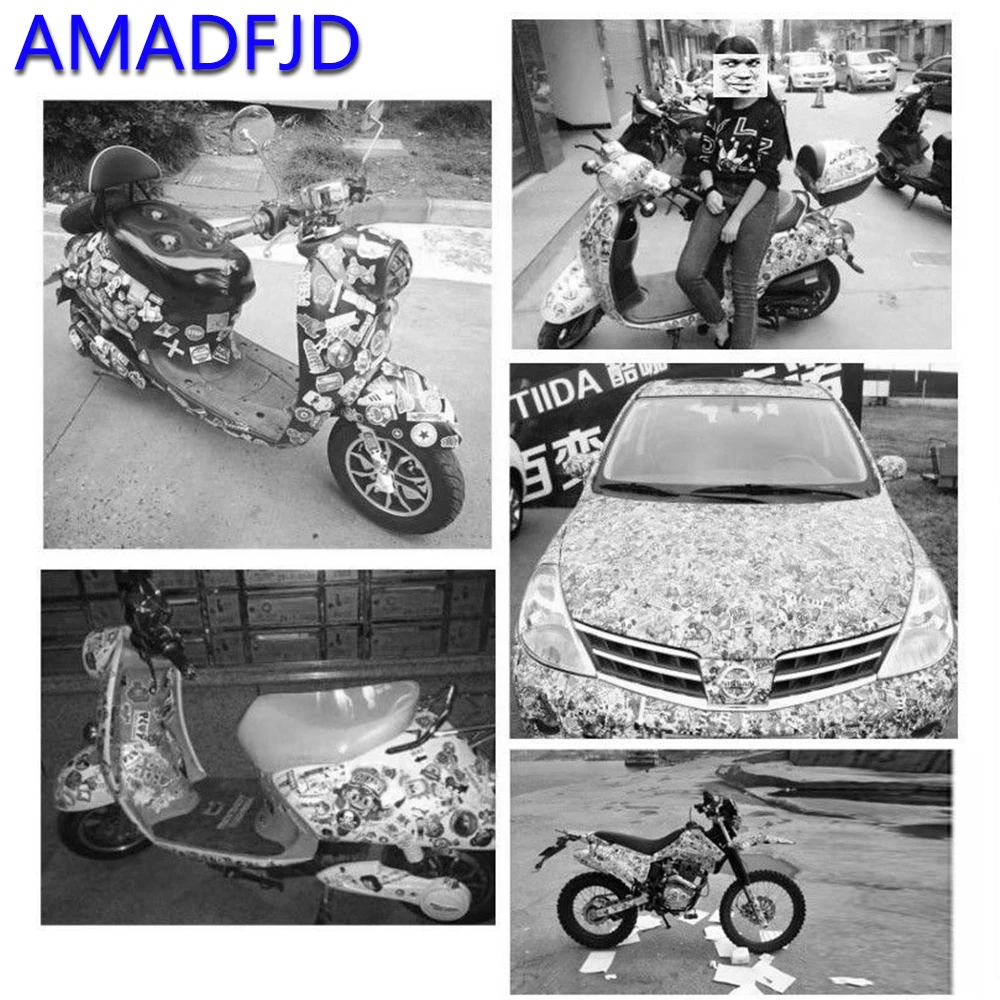 AMADFJD 50 шт. мотоциклетные стикеры Граффити стиль Танк Pad Moto Tankpad 3D наклейка гоночные аксессуары водонепроницаемый черный стикер Moto